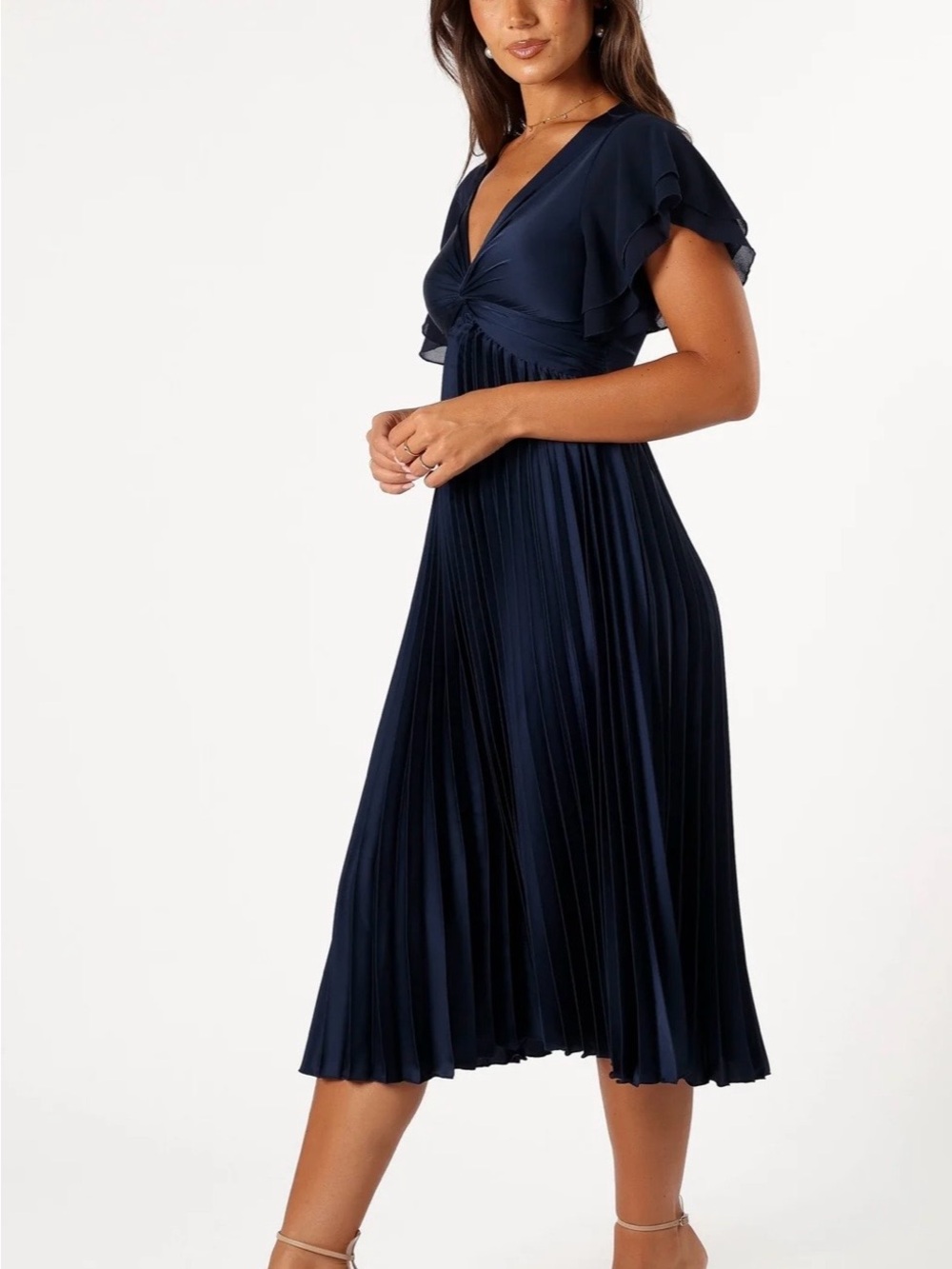 Petal and Pup Navy Blue Nova Flutter Sleeves Dress. Size XL - Picture 3 of 12
